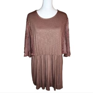 NEW Torrid Lace Sleeve Elastic Waist Babydoll Top Size 2X